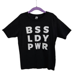 Kids Size S Boss Lady Power Short Sleeve Graphic Tee Black Soft Cotton Blend